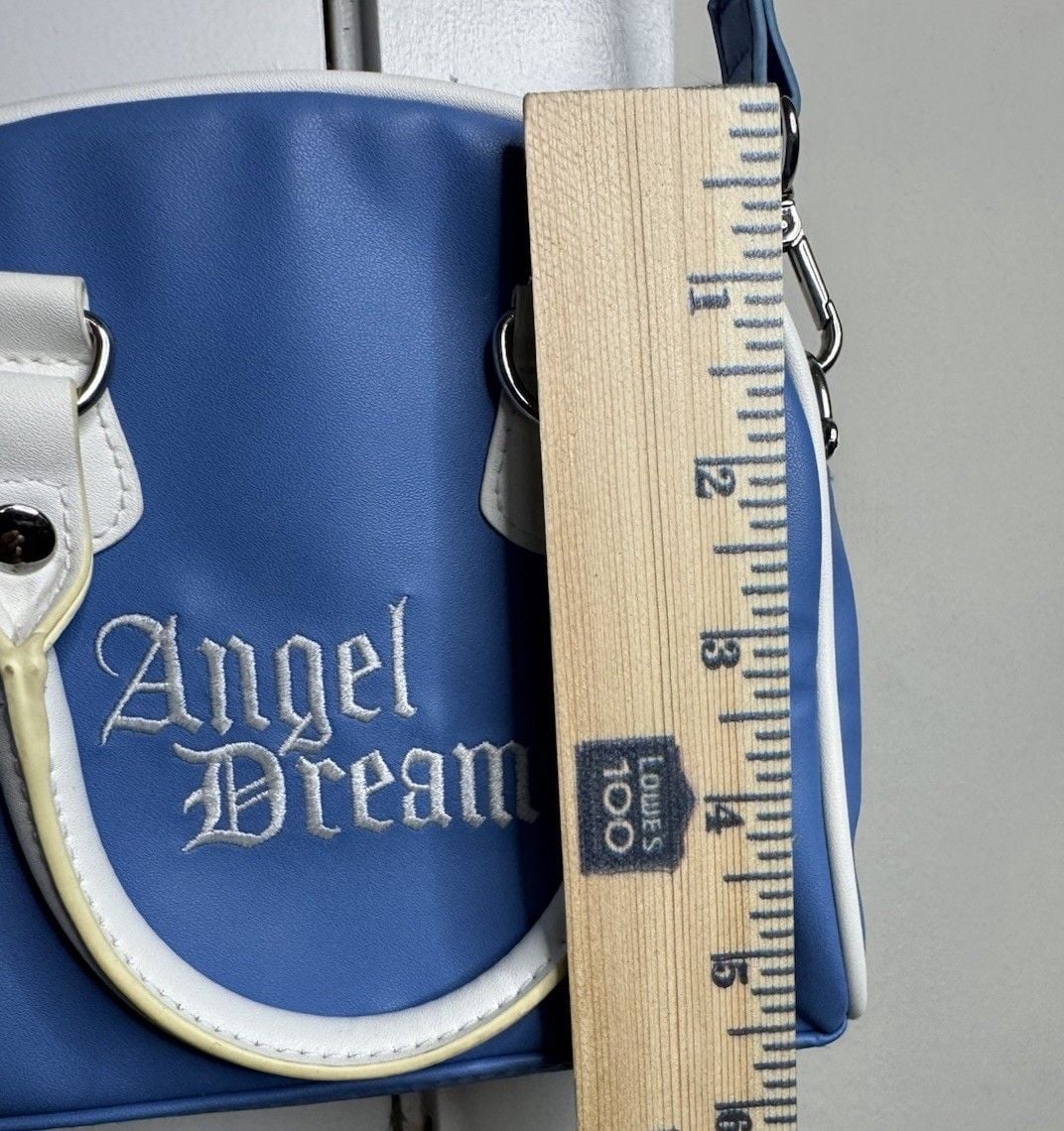 Y2K Baby Blue Hand Bag Purse “Angel Dream” Faux Leather 7