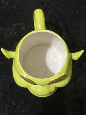 Vintage Shrek Face 3D Coffee Mug Ceramic 2004 Green Galerie Dreamworks 2