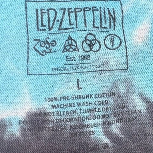 LED ZEPPELIN US Tour 1975 Icarus Tie Dye Rock Graphic T Shirt Mens Size L 5