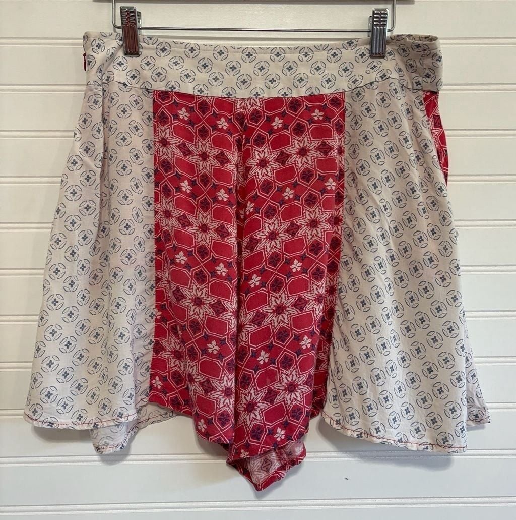 Free People Boho Mixed Print Patchwork Shorts with Pockets size 12 3