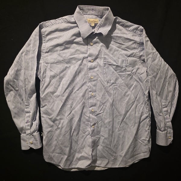 Tommy Bahama Shirt Mens XL Purple White Stripe Cotton Long Sleeve 17 34-35