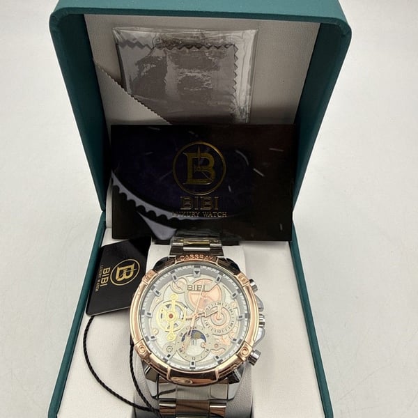 🔥 BIBI Men’s Watch B0200 Rose Gold Stainless Steel 50mm Case Date NIB 🔥