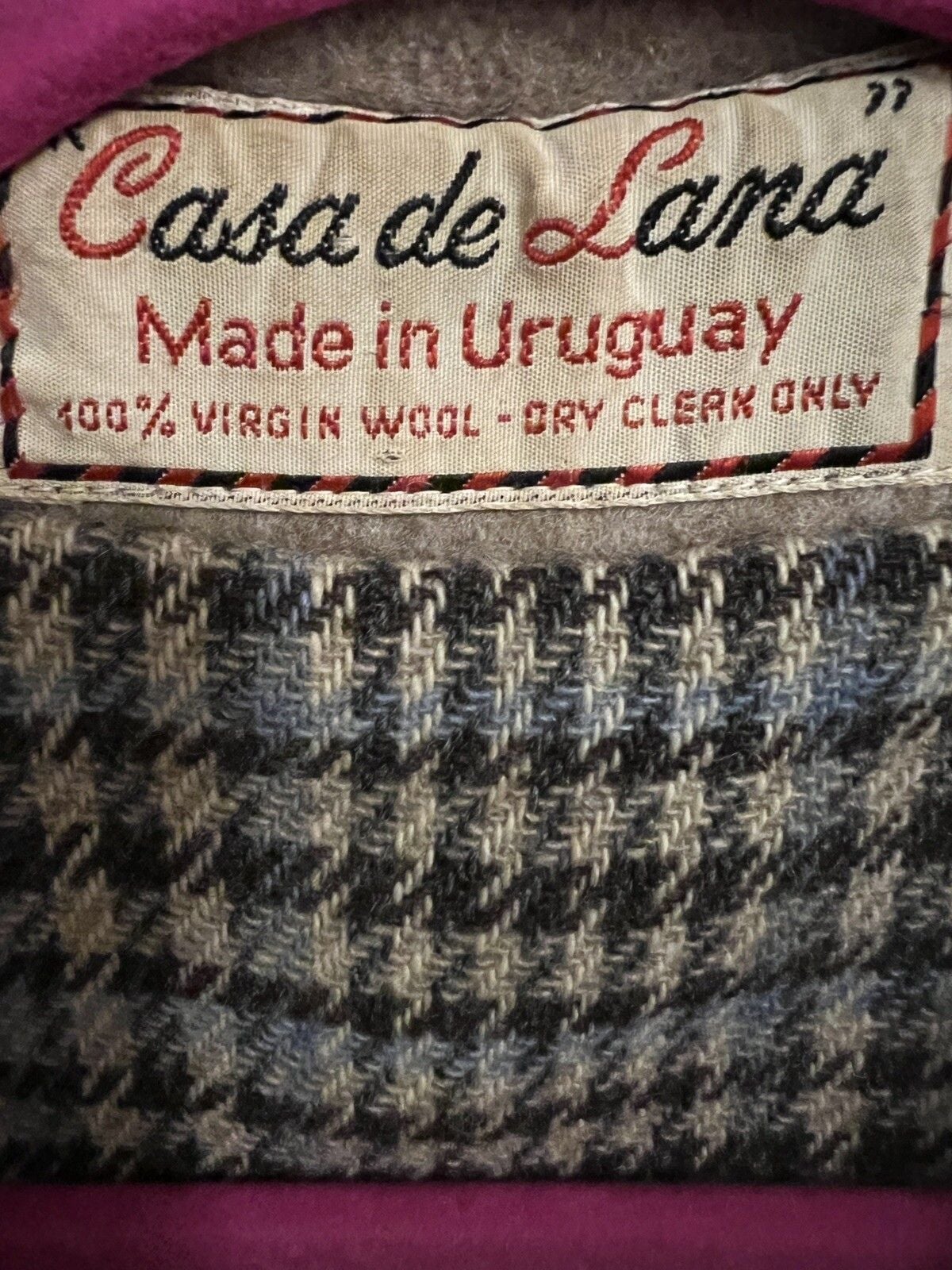100% Virgin Wool Casa De Lana Coat Jacket Vintage Size 7/8 Made In URUGUAY 10