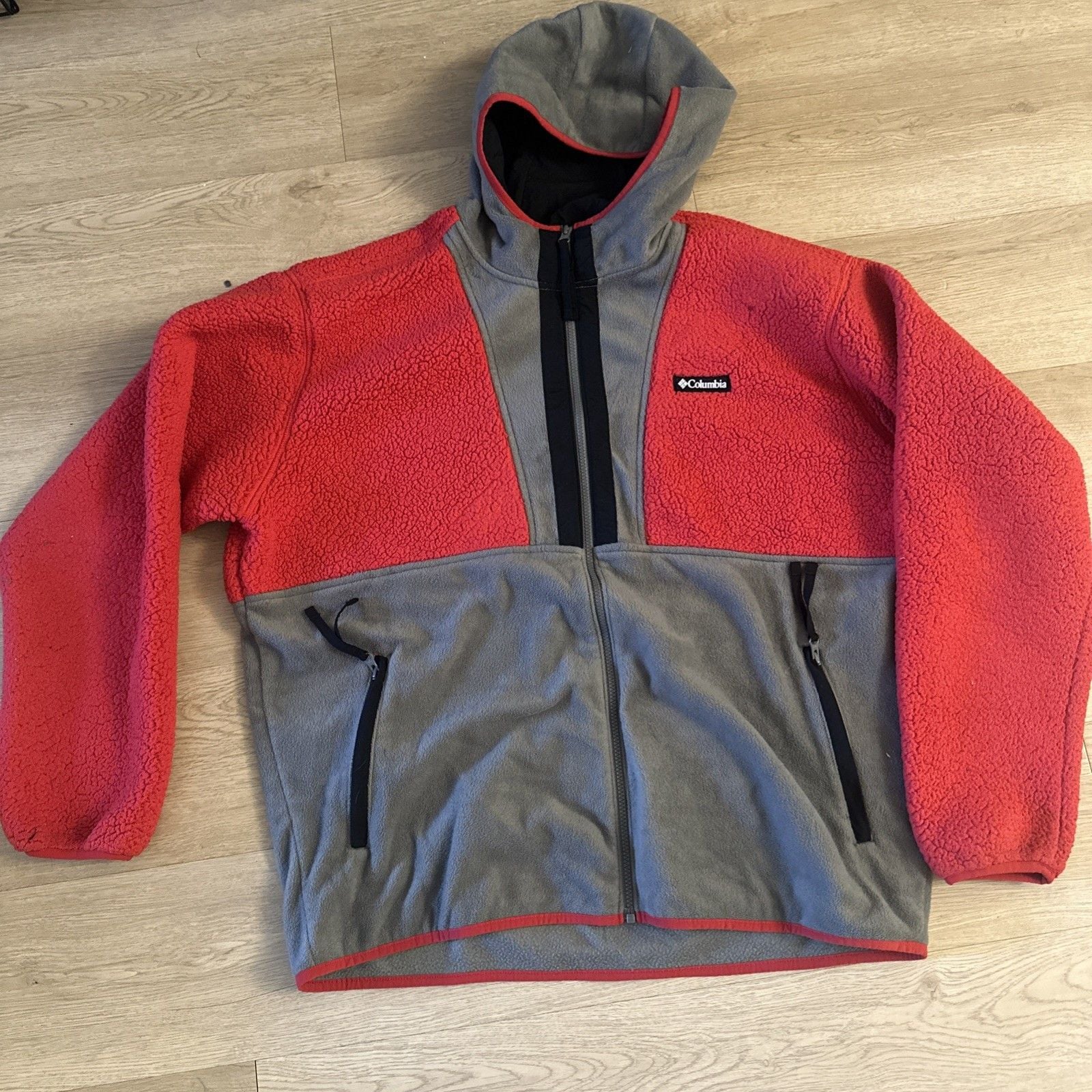 Columbia Backbowl Red Grey Men Size 2XL Hooded Jacket 2