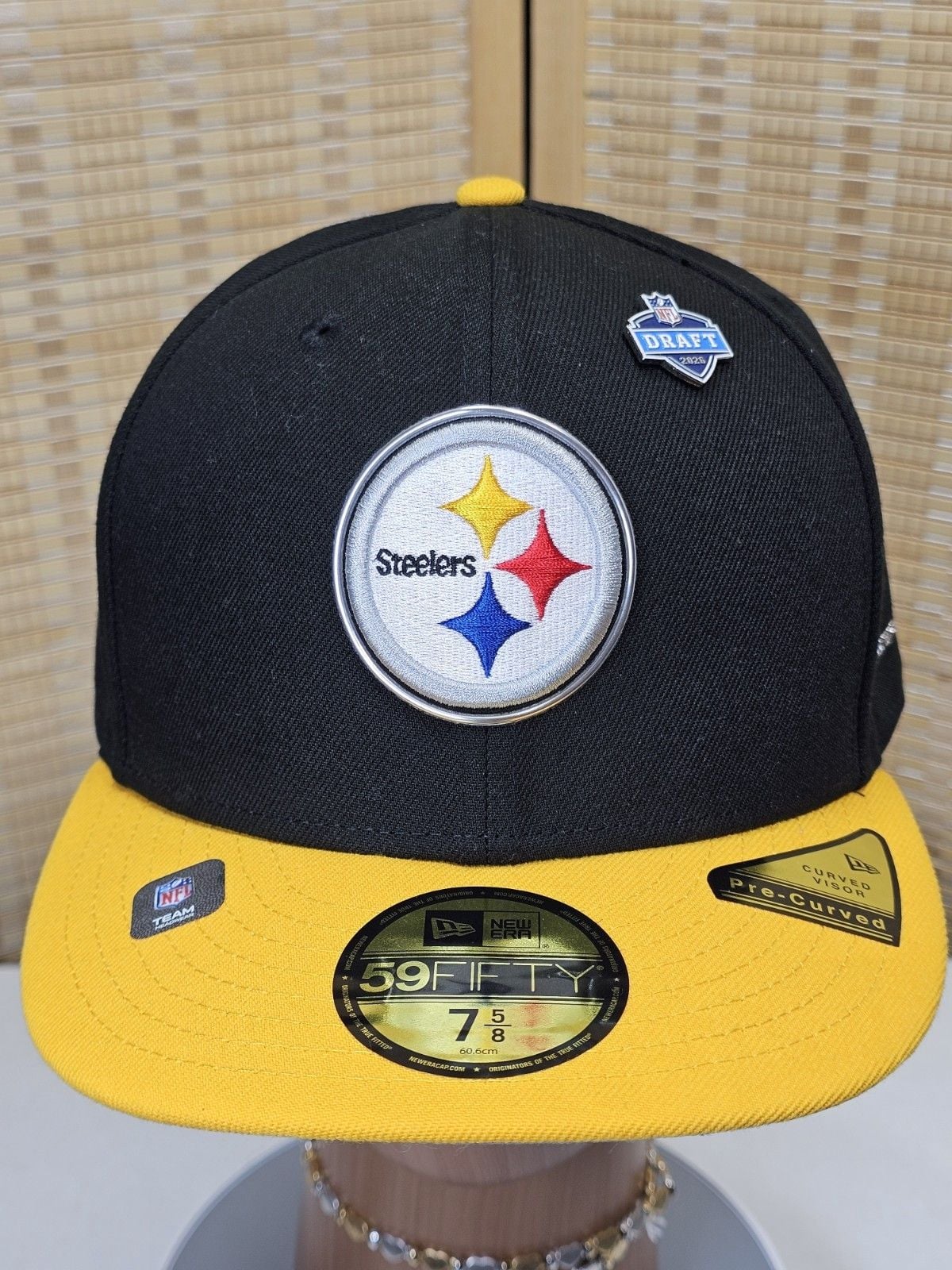 New Era Pittsburgh Steelers 2026 NFL Draft 59FIFTY Hat Black Gold 7 5/8 2