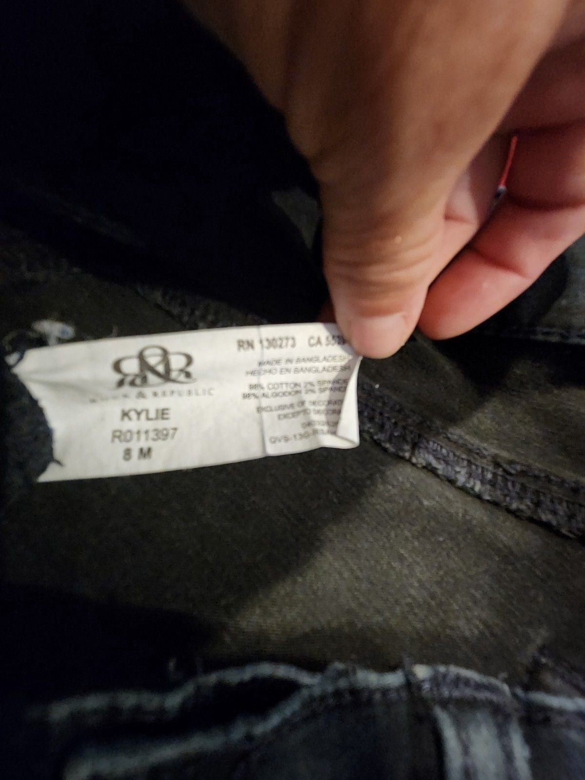 Rock & Republic Women's Skinny Black Denim Jeans Stretch 5-Pocket Size 8 4