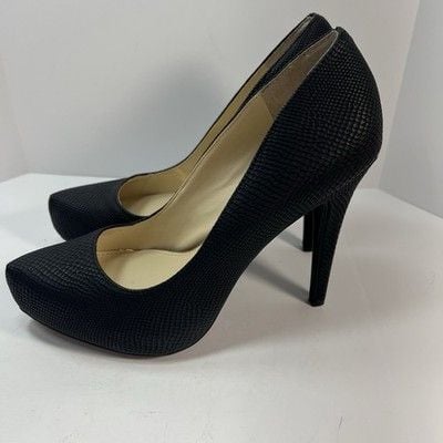 Jessica Simpson Black Textured Stiletto Heels Pumps Size 7.5M /38 4