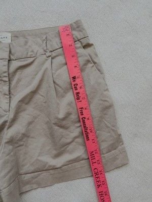 Sézane Paris France Pleated Cuffed ROME Chino Shorts in Beige - Size FR 40 US 8 16