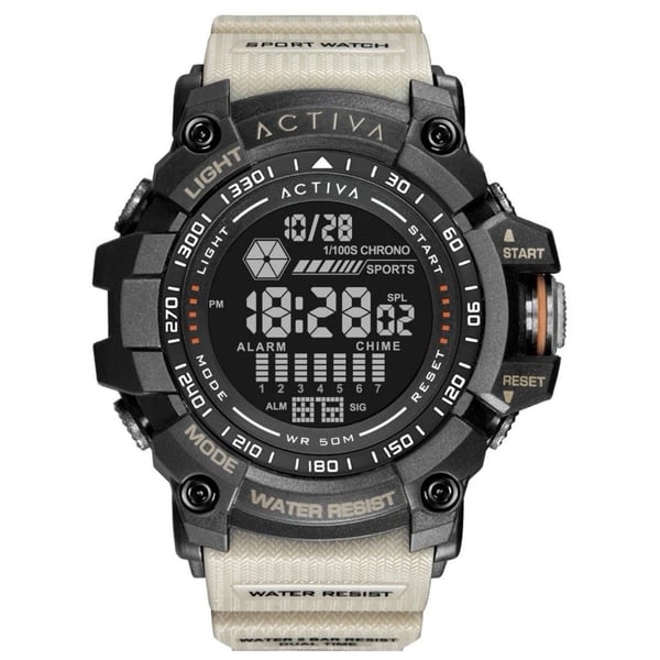 NEW Activa X Invicta Digital Men's Watch 56mm Beige Black Sport ACW8020-002 NIB