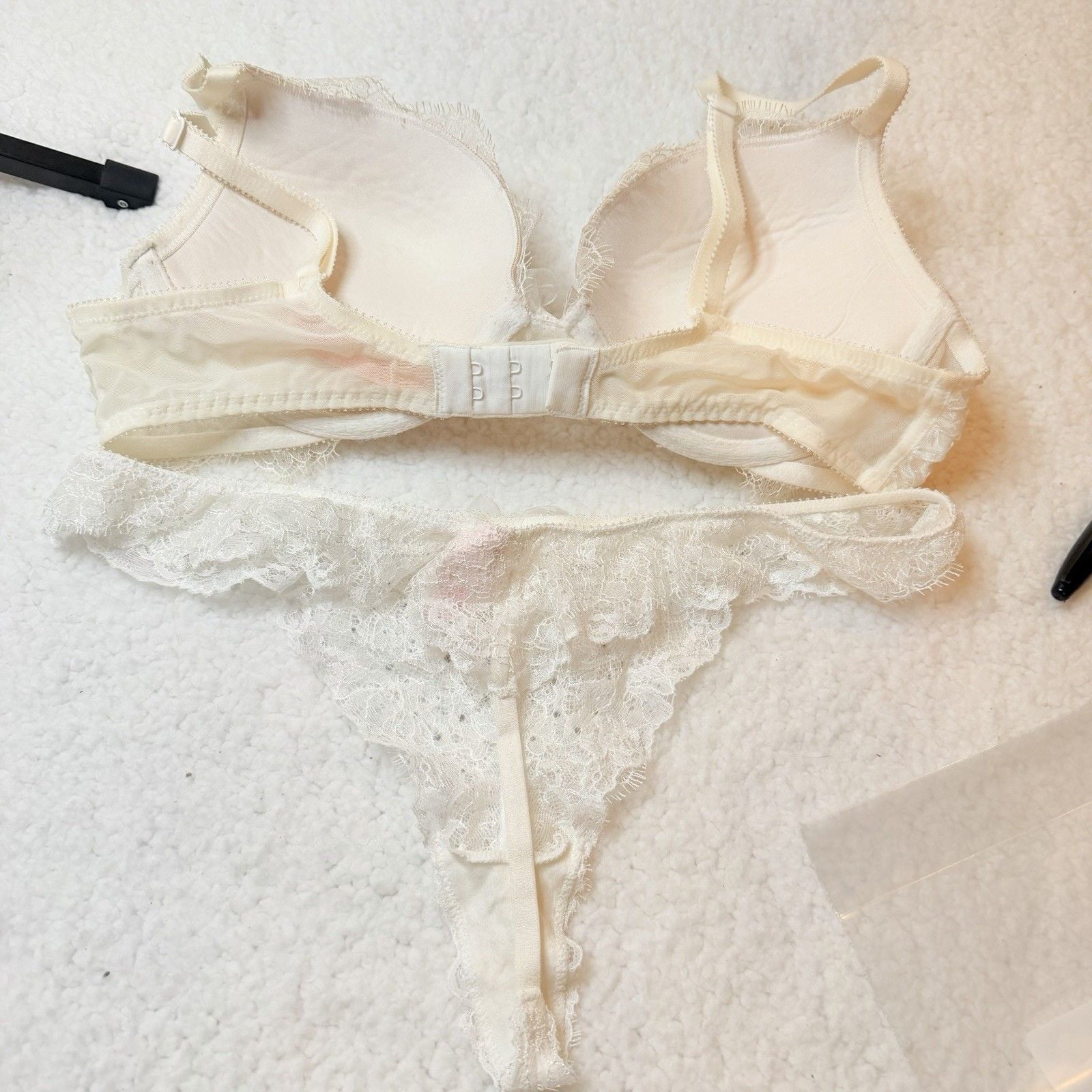 NWOT 2013 Victoria's Secret Dream Angels Push-Up Lace Underwire Bra Set 38DDD 2