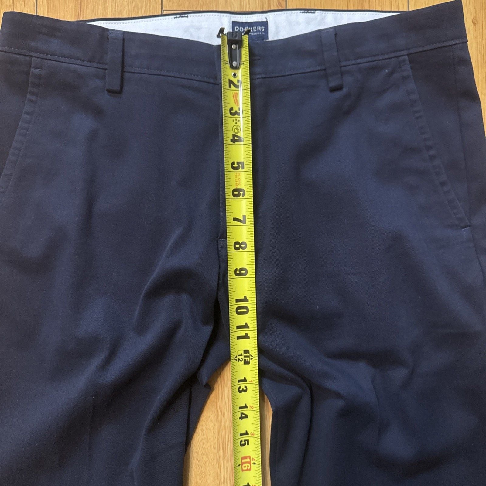Dockers Pants Mens 34x34 Navy Straight Fit Flat Front Performance Stretch Chino 5