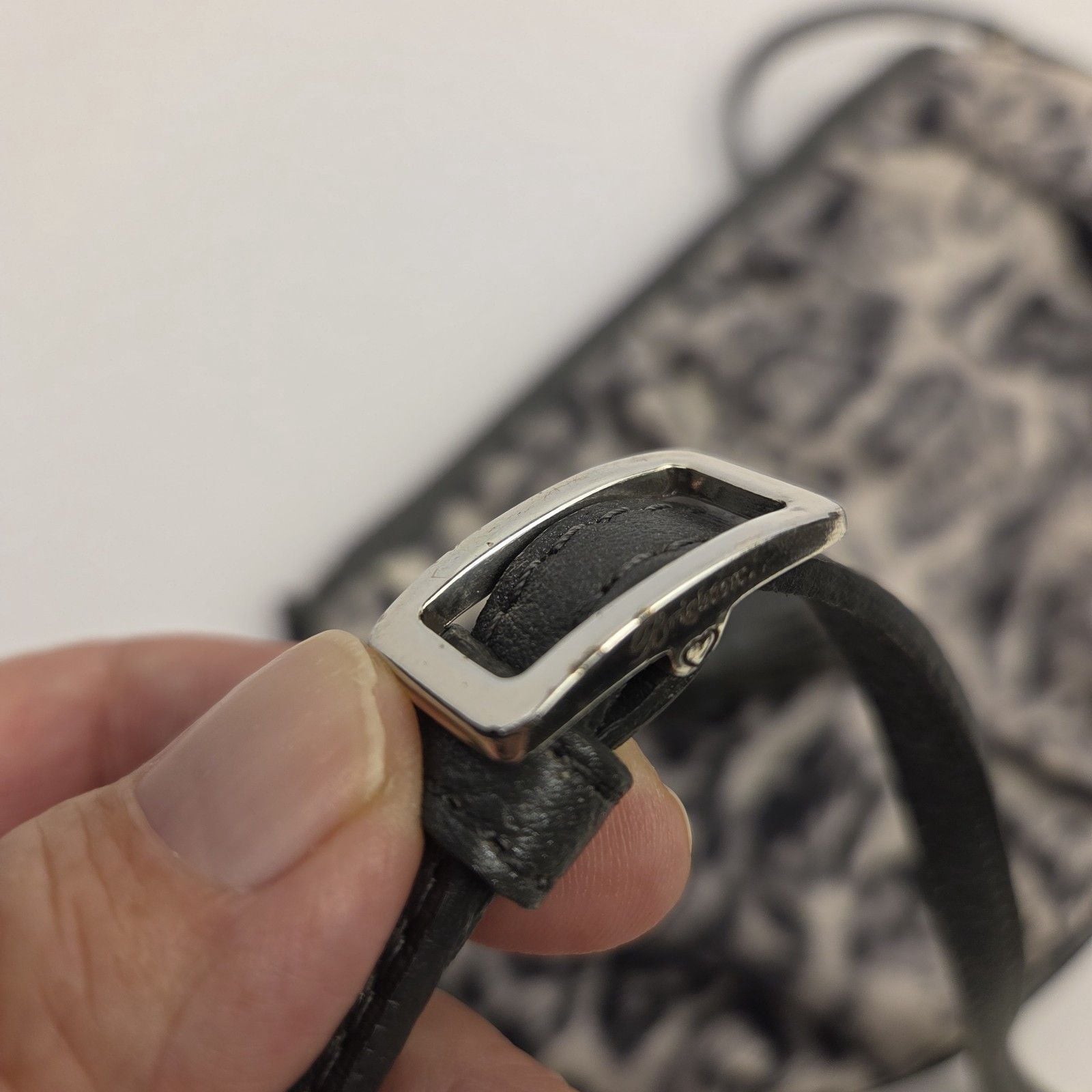 BRIGHTON Cosmo Cat Crossbody Clutch Mini Bag Grey Snow Leopard Animal Print 14
