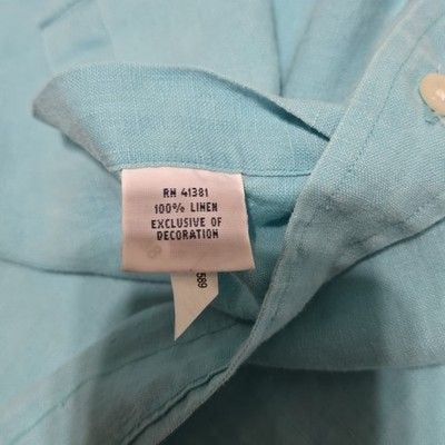 Ralph Lauren Button Down Shirt Custom Fit Mens L Aqua Blue Cotton Preppy Classic 8