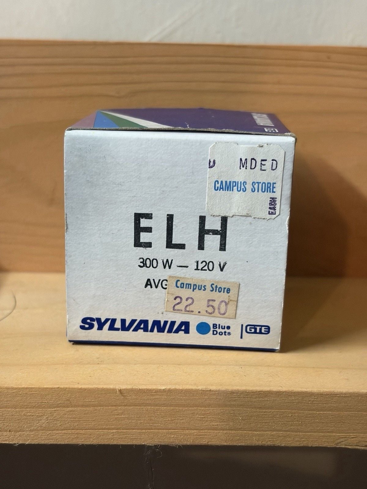 Vintage Sylvania GTE ELH Projector Lamp Bulb 300W 120V NOS Blue Dot New In Box 2