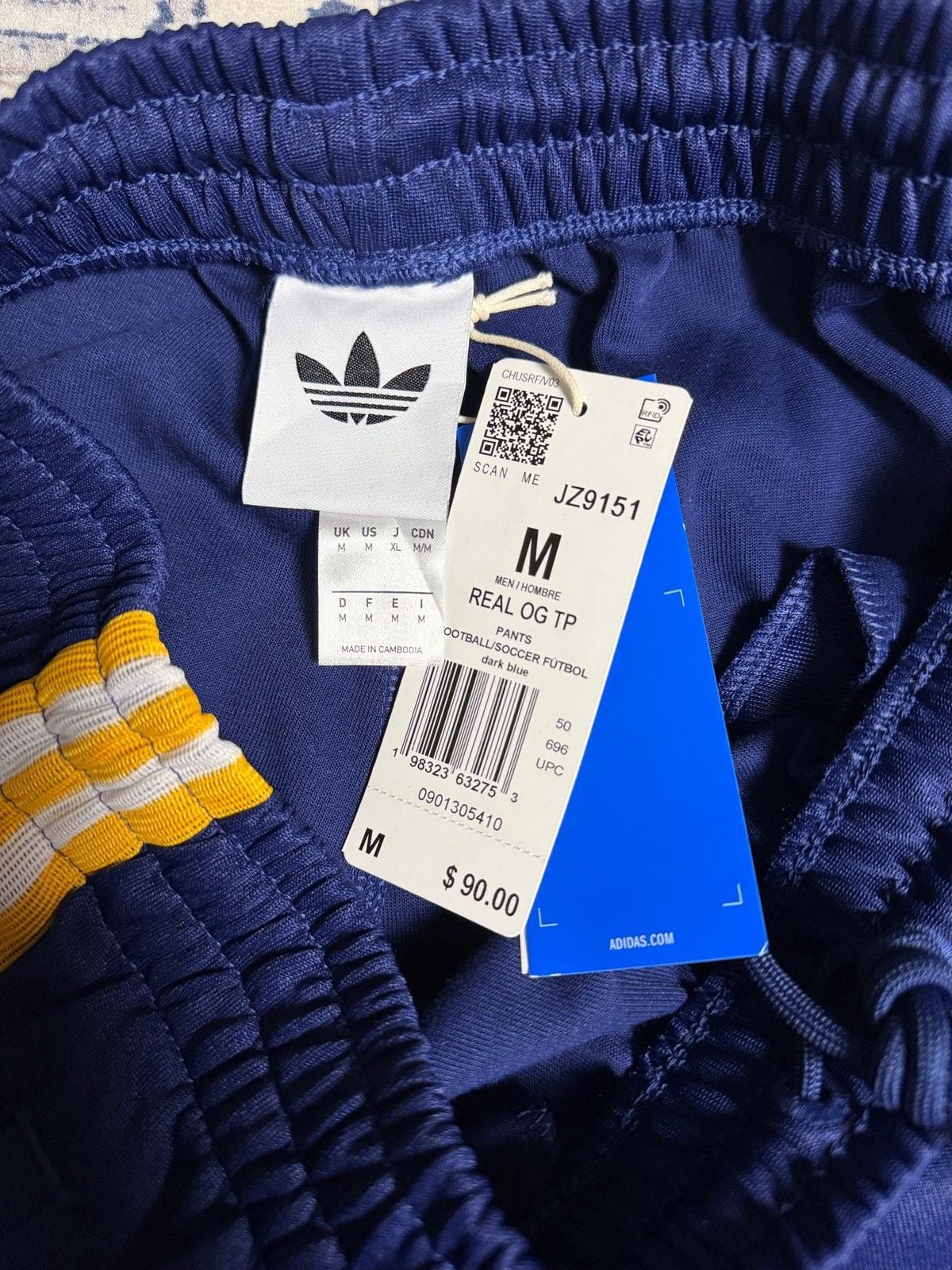 Adidas Real Madrid OG Pant size Medium 25/26 Navy Cotton Polyester Athletic Pant 7