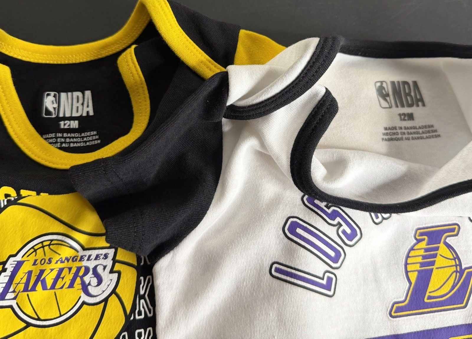 NBA Los Angeles Lakers Logo Short Sleeve Bodysuit 2-Piece Set 12M NWOT 7