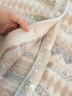 Vintage Arte Inka Alpaca Cardigan Sweater M Peru Pastel Fair Isle Geometric 12