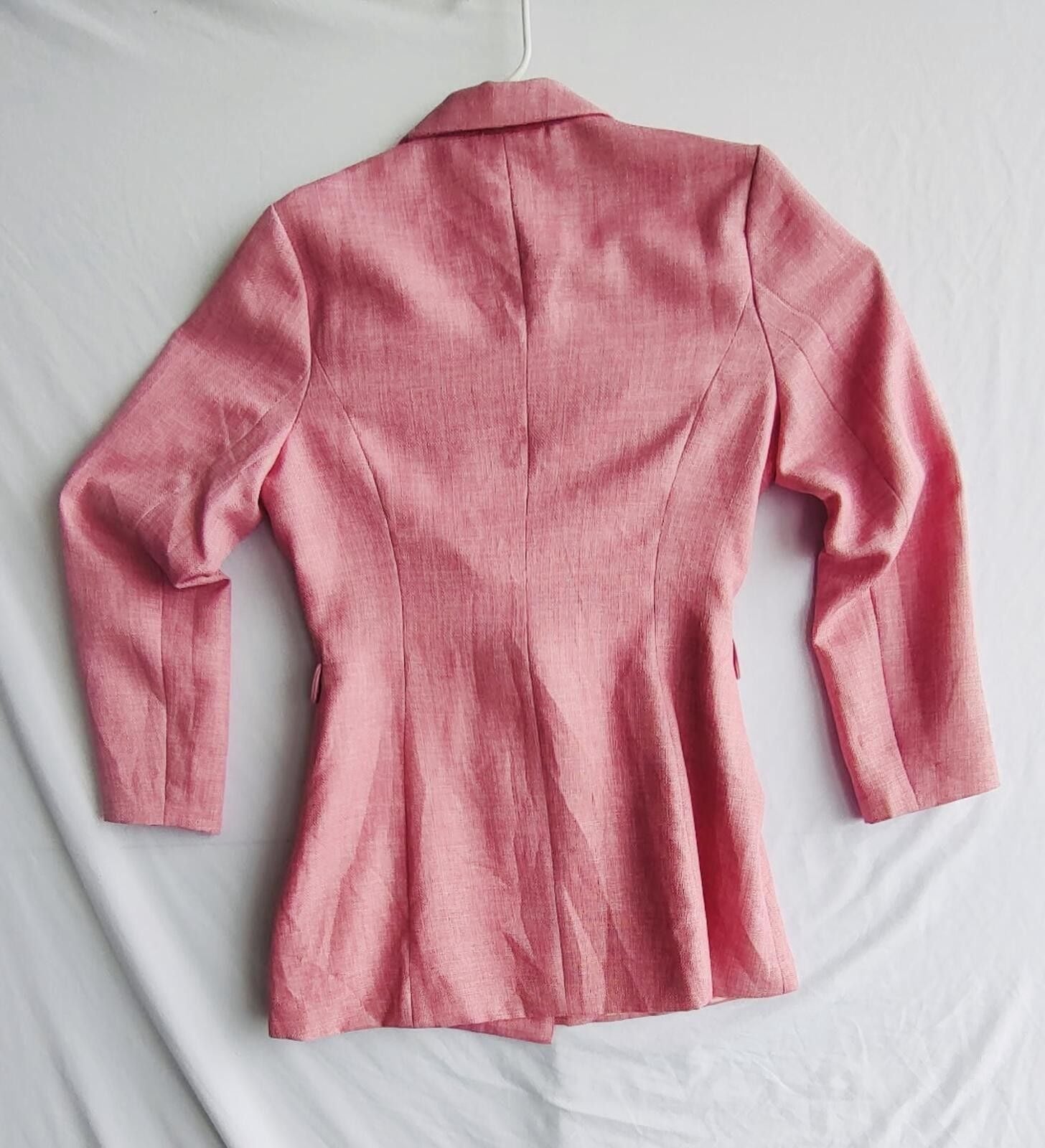 SHEIN Pink Double-Breasted Blazer Jacket, Size L 3
