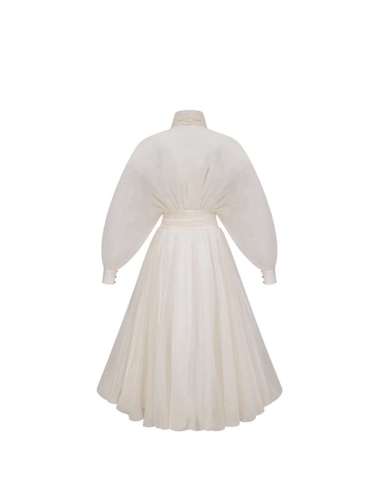 Riley Cream White Draped Tulle Maxi Dress Women's Size Small New with Tags 5