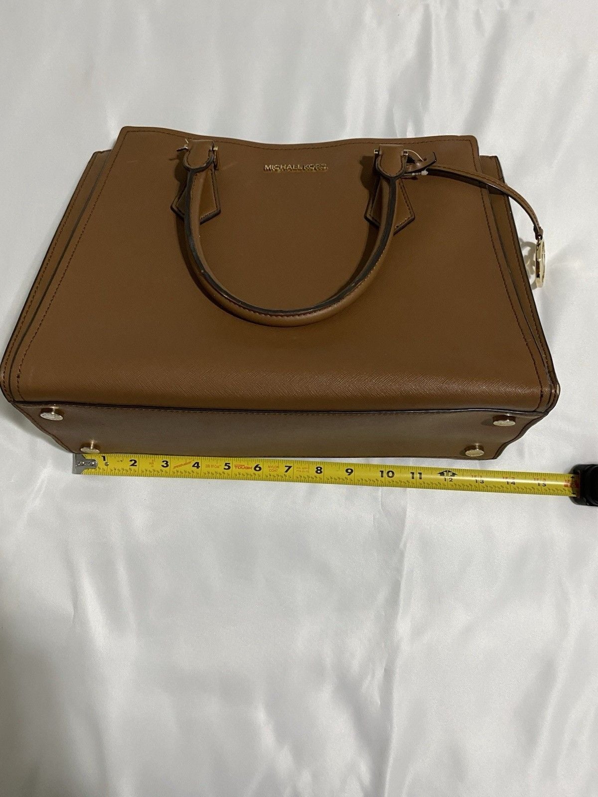Michael Kors Authentic Brown Satchel with MK Logo Used 7
