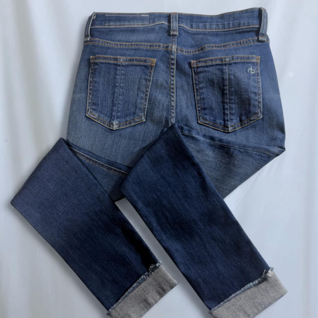 Rag & Bone ankle skinny jeans in size 24. Navy blue denim with high rise and tapered fit. #ankle #highrise 3