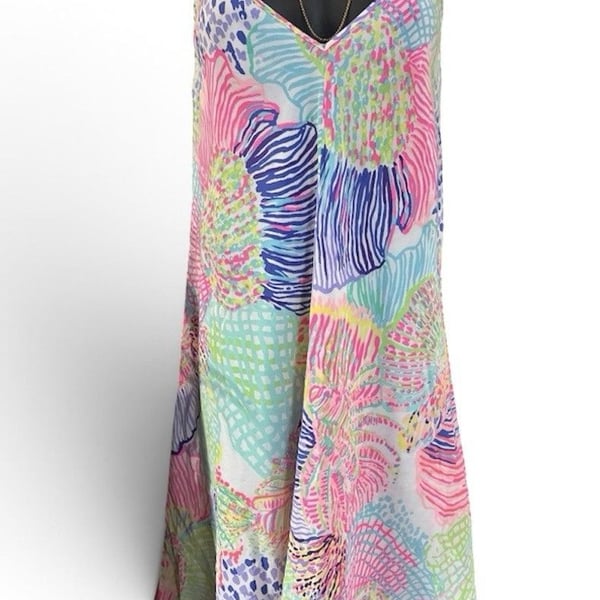 Lilly Pulitzer Clara Slip Shift Dress 100% Silk XS EUC Free Shipping