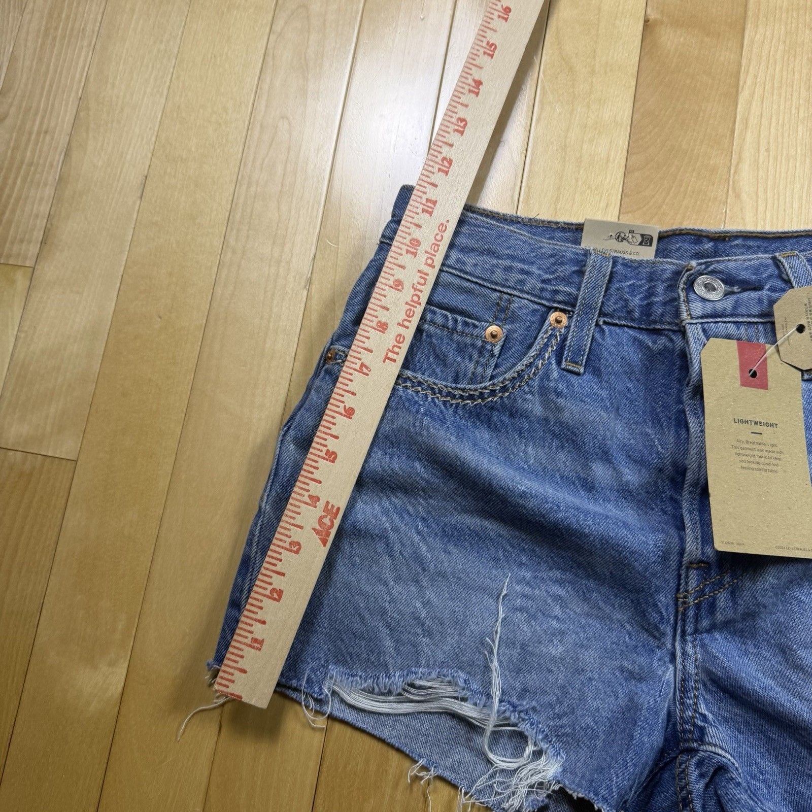 Levi's 501 High Rise Cutoff Denim Shorts W27 Distressed Raw Hem NWT Y2K 8