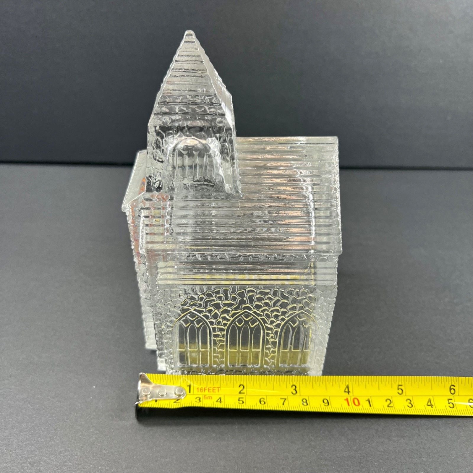 Vintage 1992 Avon Silent Night Church Figurine w/ Stained Glass Window Decal 9