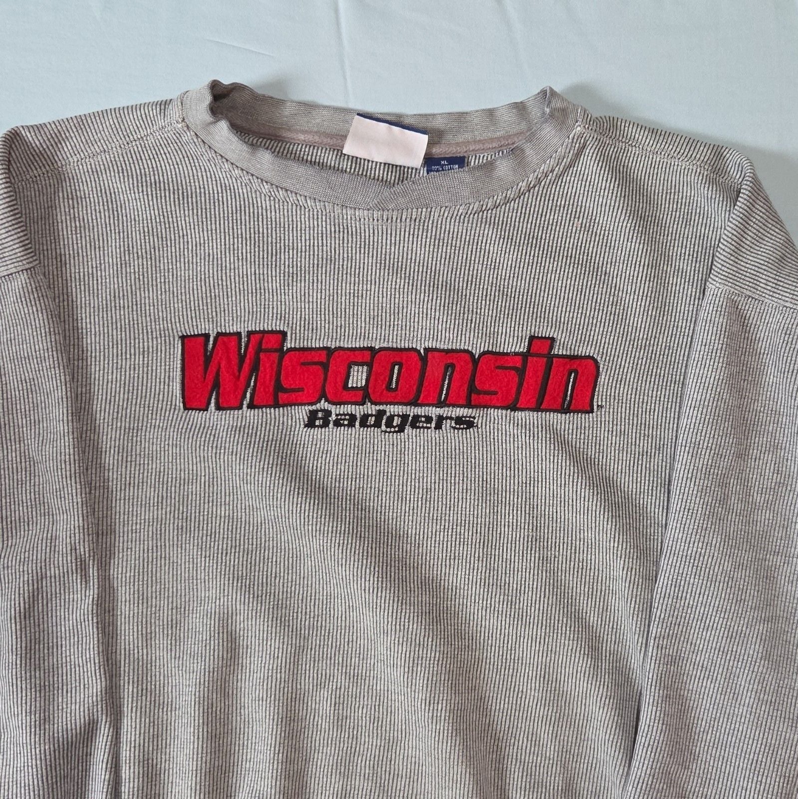 Wisconsin Badgers Gray Sweatshirt Mens Score Athletic Size XL 3
