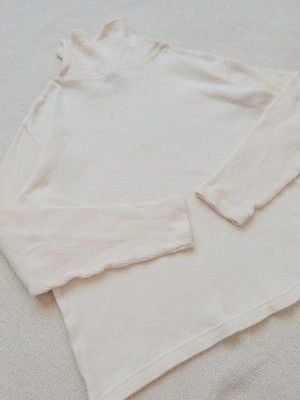 Pierre Cardin Vintage Cream Ribbed Turtleneck Sweater 100% Cotton Large L 7