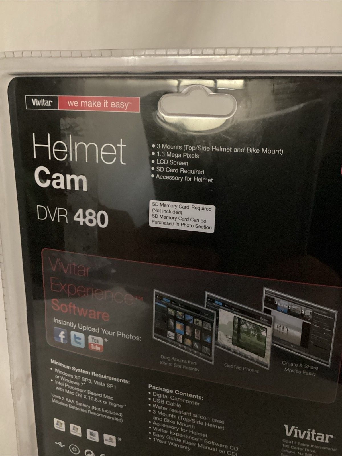 Vivitar DVR 480 Helmet Camcorder - Red - NEW/SEALED 4