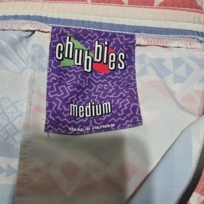 VTG Chubbies Pineapple Multicolored Rad Dad Retro-style Swimwear Trunks Sz M 6