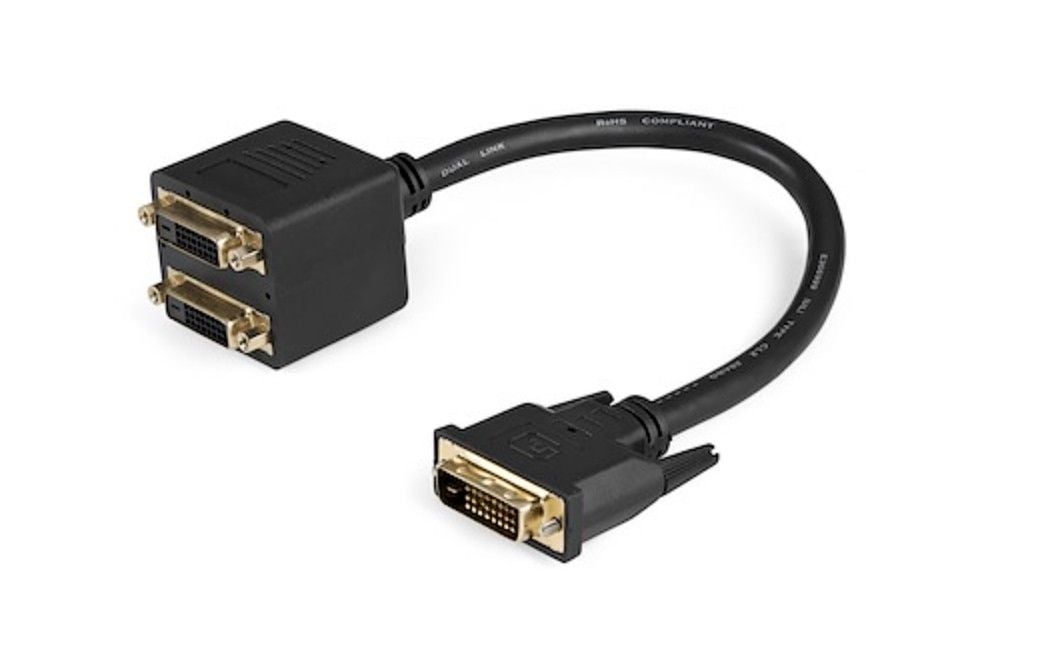 Digital Video Splitter Cable 1 ft DVI-D to 2x DVI-D M/F Dual Link Digital Video 5