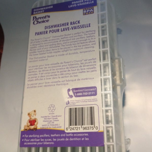 Parent's Choice Quick Load Dishwasher Basket for Baby Bottle Parts & Accessories