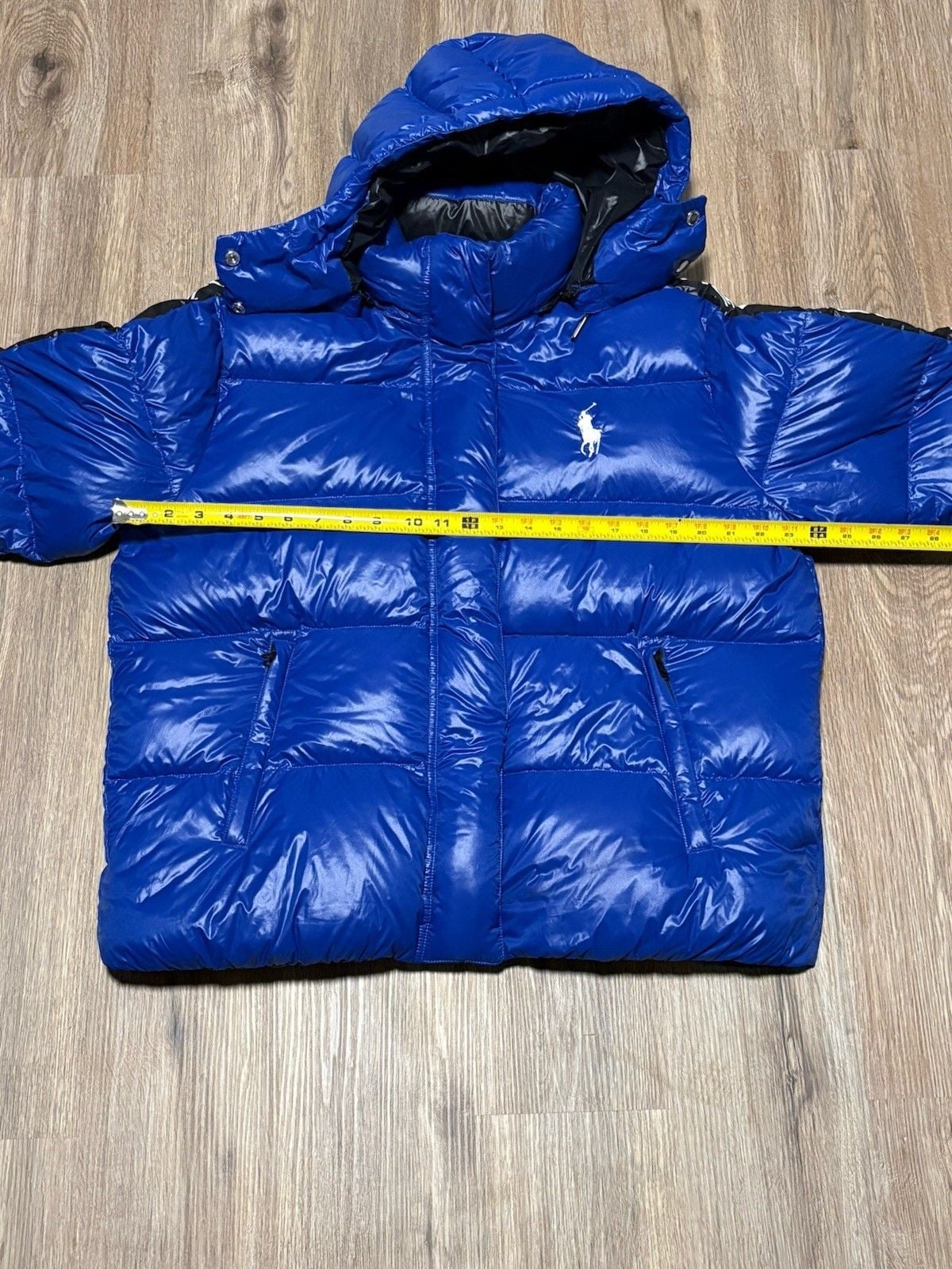 Polo Ralph Lauren Down Jacket Women’s Royal Blue Big Pony Hooded Puffer SIZE XL 9