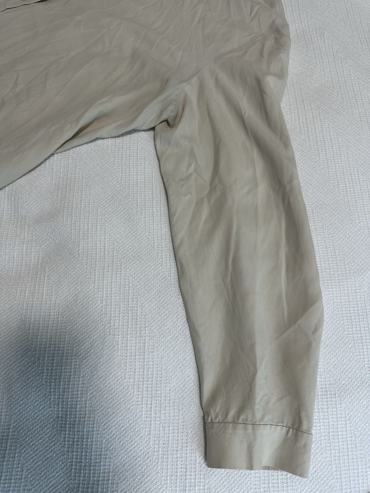 EILEEN FISHER Beige cream Mandarin Collar Button Front silk tunic Blouse - XL 7