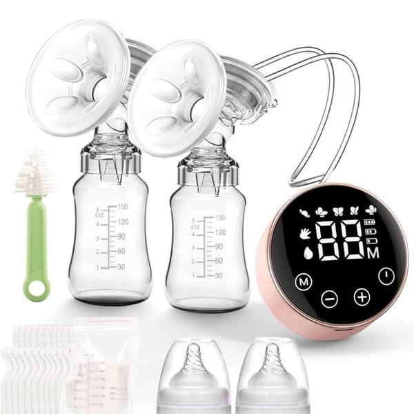 Electric Double Breast Pump with LCD Display and Accessories