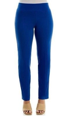 Zac & Rachel Women's Millennium Fabric - Slim Leg Pull-On Pant Blue- Size 14PS 2