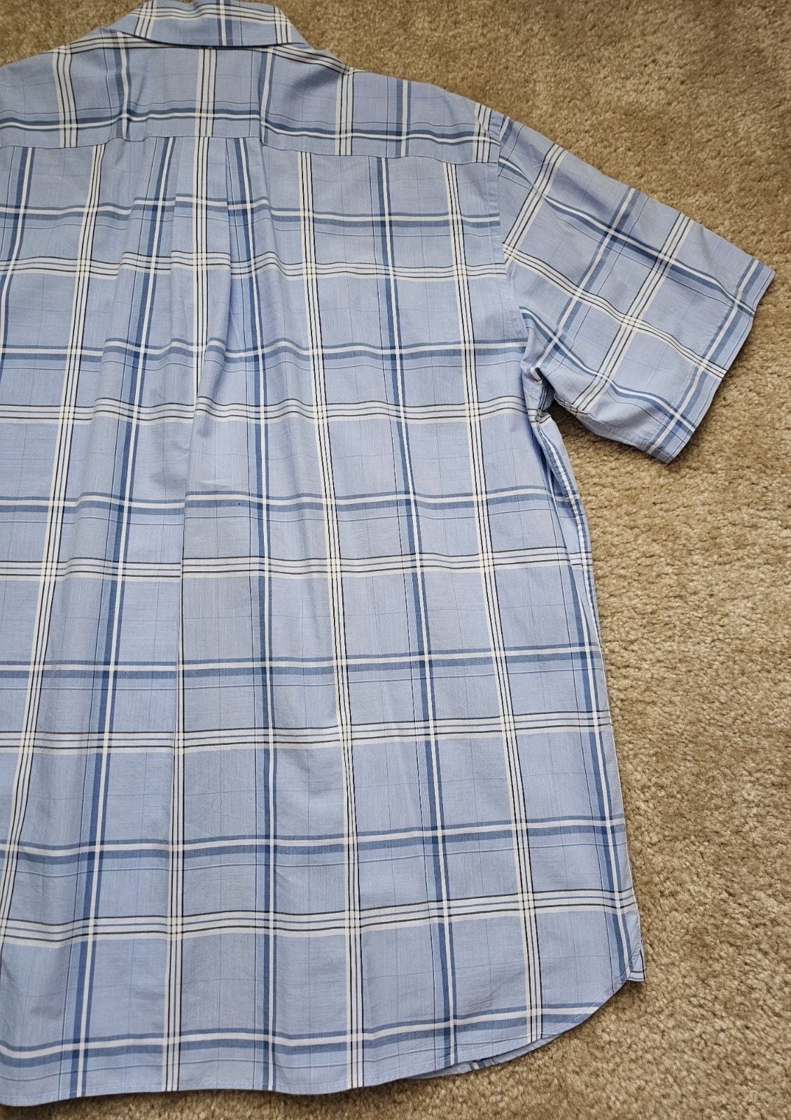 Daniel Cremieux Signature Collection Men XL Blue Plaid Short Sleeve Button Down 9