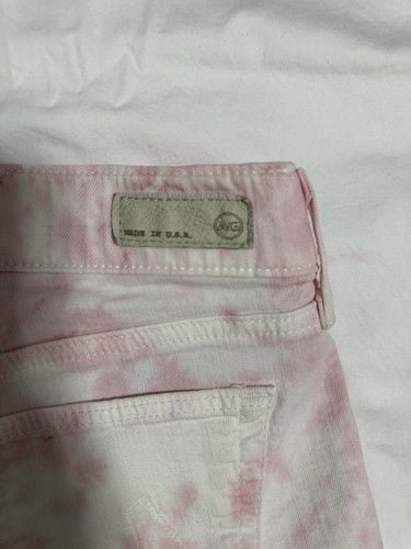 AG Adriano Goldschmied Shorts Womens Size 25 White Pink Denim Daisy Low Rise 9