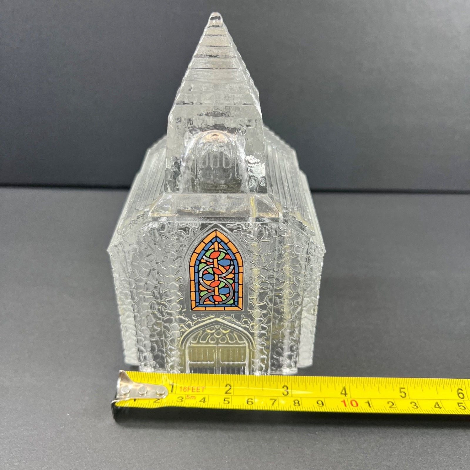 Vintage 1992 Avon Silent Night Church Figurine w/ Stained Glass Window Decal 8