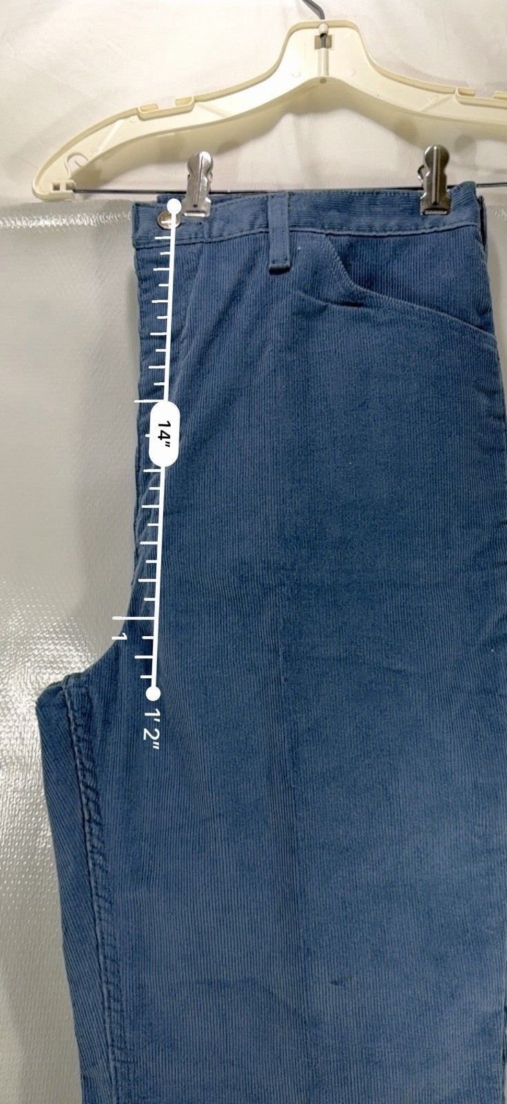 Vintage Wrangler 82665BS Corduroy Pants Mens 38x28 Slate Blue High Rise 70s 80s 14