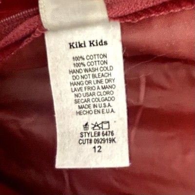 Kiki Kids Girls 12 Red Embroidered Holiday Dress 3D Floral Tulle Bow Made USA 6