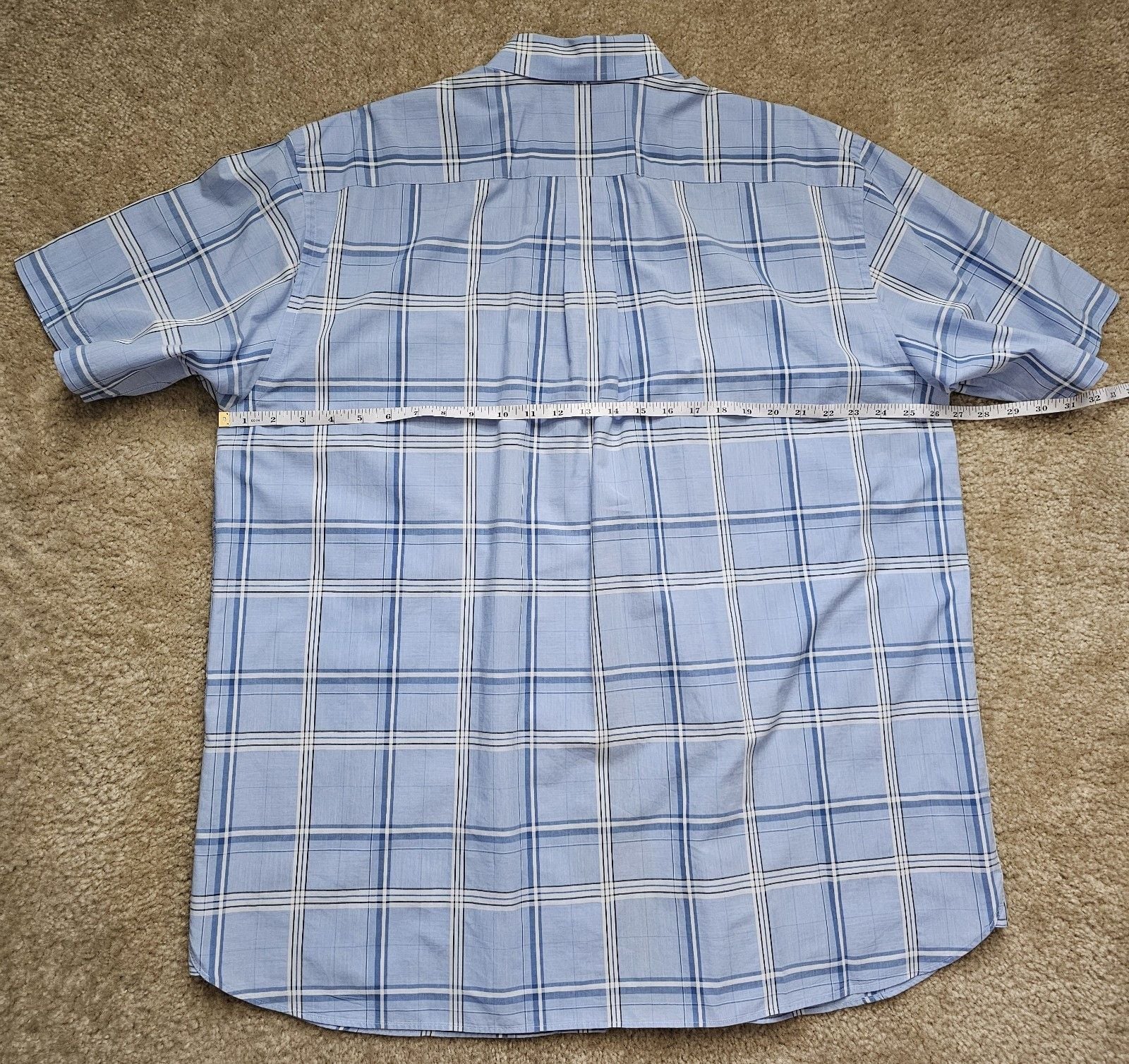Daniel Cremieux Signature Collection Men XL Blue Plaid Short Sleeve Button Down 10