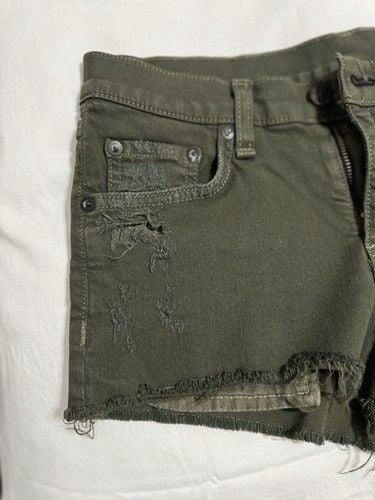 Rag & Bone for Intermix 24 Stretch denim low rise shorts 2 in inseam Army Green 8