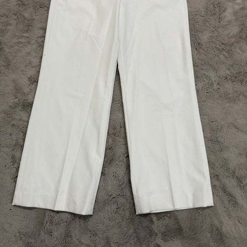 WHBM Luna White Wide Leg Trousers Size 14 Career Minimalist Business  10