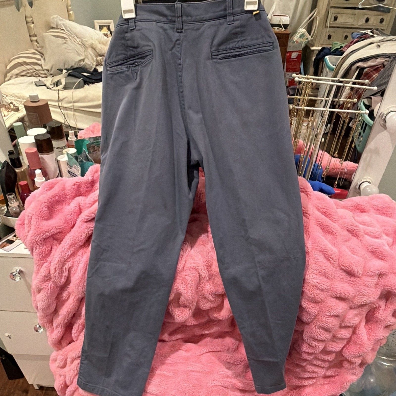 Duck Head Men's Blue Stretch Twill Casual Pants 35x32 Straight Flat Front 4
