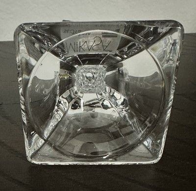 Mikasa Crystal Art Deco V-Shape Candlestick Candle Holder 6" West Germany 4