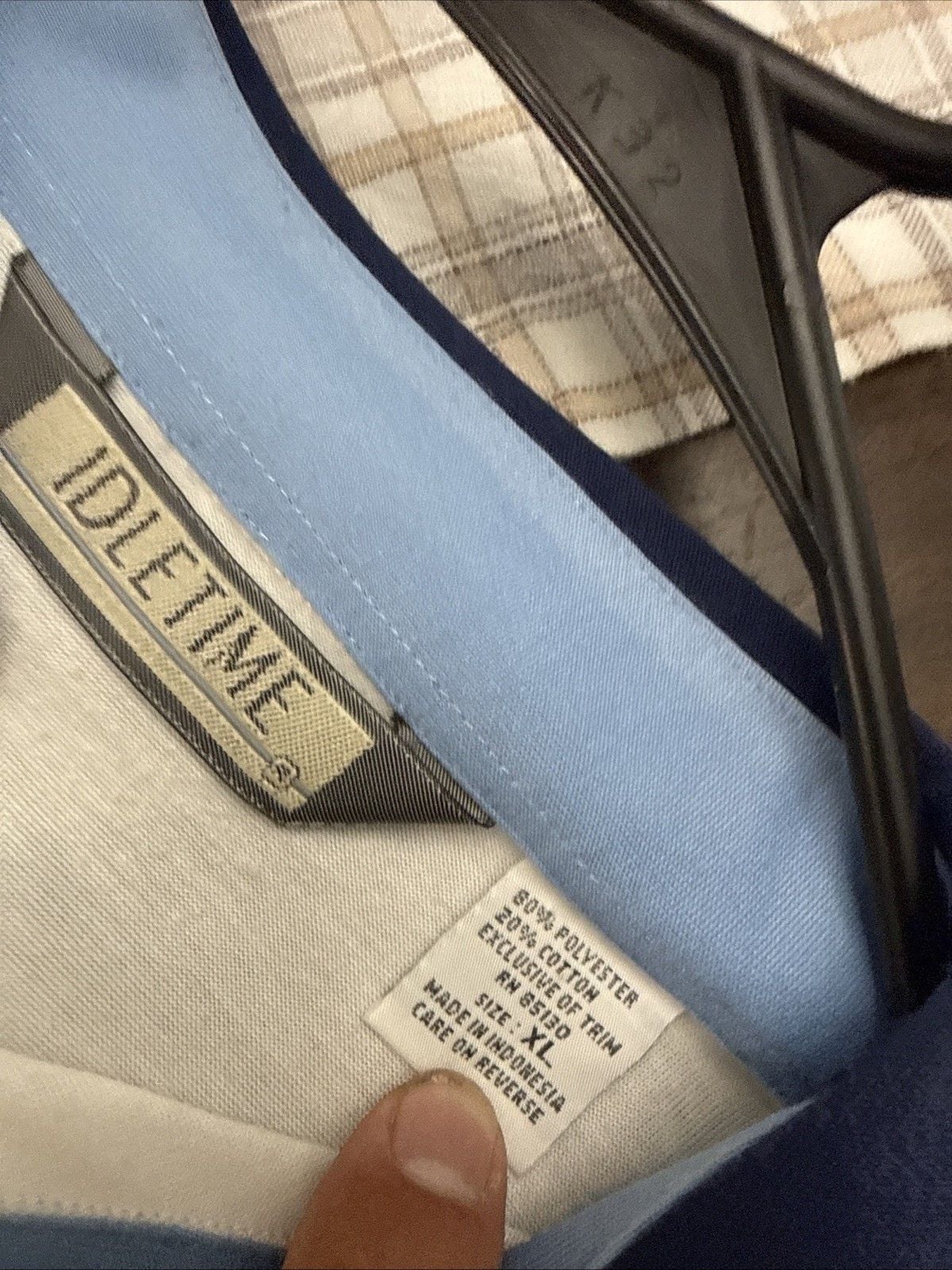 IdleTime White Blue Polo with front pocket, size xl-0015 4