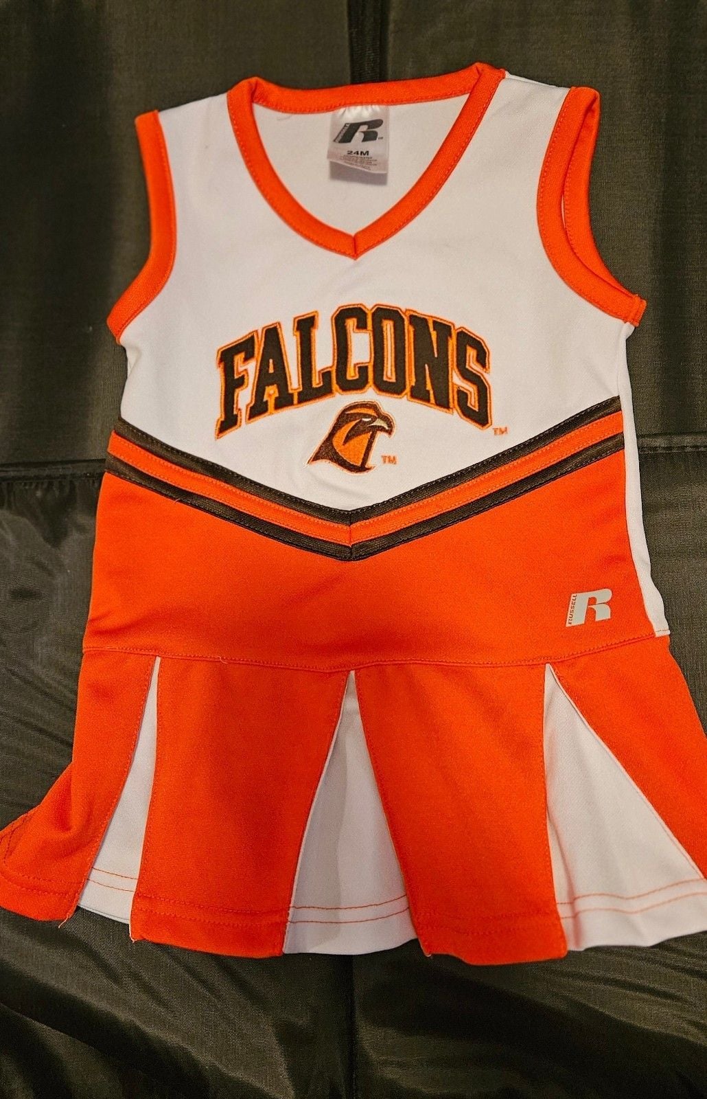 Russell Toddler Girls Bowling Green 24M Orange White Black Falcons Cheer Dress 2